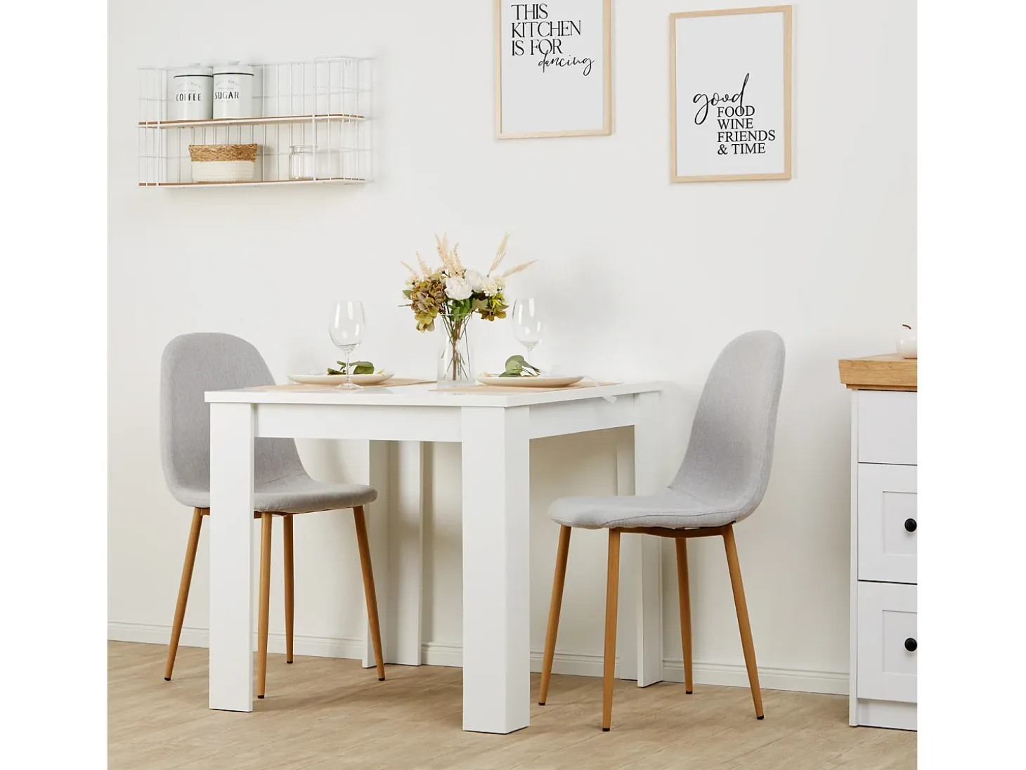 Silla de comedor 44x88x45,5 cm gris Eames