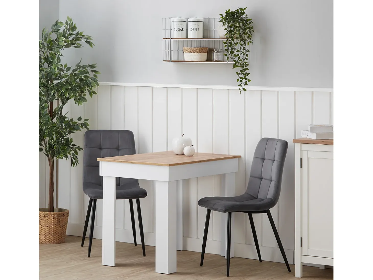 Silla de comedor 43.5x88x50 cm gris Eames