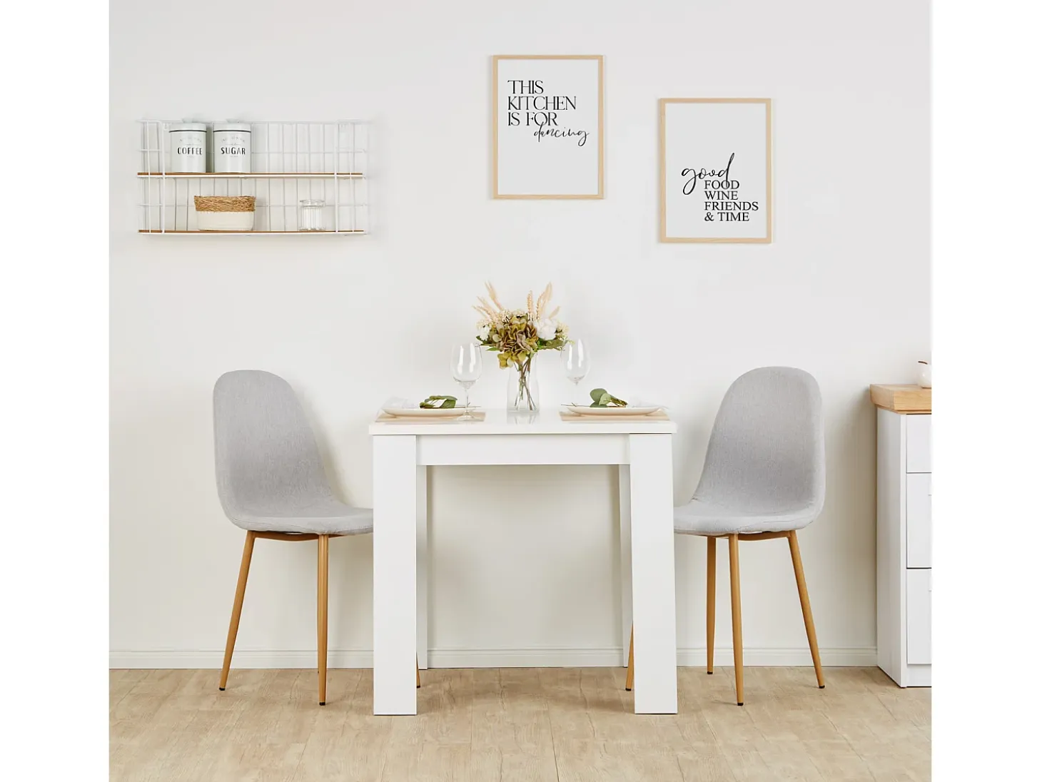 Silla de comedor 44x88x45,5 cm gris Eames