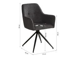Silla de comedor 57x85x59 cm gris