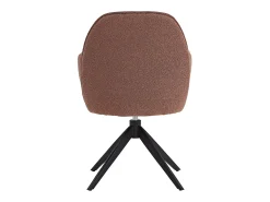 Silla de comedor 60x90x59 cm Marrón Moderno Silla Egg Tapizada en Bouclé Sillón de cuero con brazos