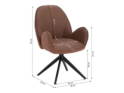 Silla de comedor 60x90x59 cm Marrón Moderno Silla Egg Tapizada en Bouclé Sillón de cuero con brazos