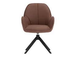 Silla de comedor 60x90x59 cm Marrón Moderno Silla Egg Tapizada en Bouclé Sillón de cuero con brazos