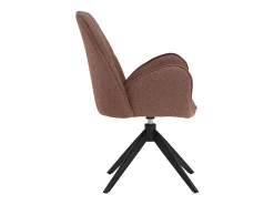 Silla de comedor 60x90x59 cm Marrón Moderno Silla Egg Tapizada en Bouclé Sillón de cuero con brazos