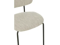 Silla de diseño AKOZ con tejido suave de alta gama y estructura de acero negro mate-Color ribete verde crudo