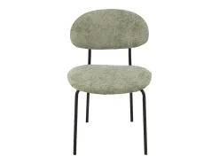 Silla de diseño AKOZ con tejido suave de alta gama y estructura de acero negro mate-Color ribete verde crudo