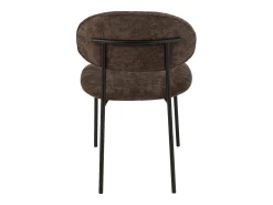 Silla de diseño AKOZ con tejido suave de alta gama y estructura de acero negro mate-Color Marrón