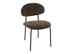 Silla de diseño AKOZ con tejido suave de alta gama y estructura de acero negro mate-Color Marrón