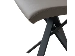 Silla de diseño Artemis en piel sintética con patas entrelazadas antracita-Color Marrón claro