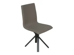 Silla de diseño Artemis en piel sintética con patas entrelazadas antracita-Color Marrón claro