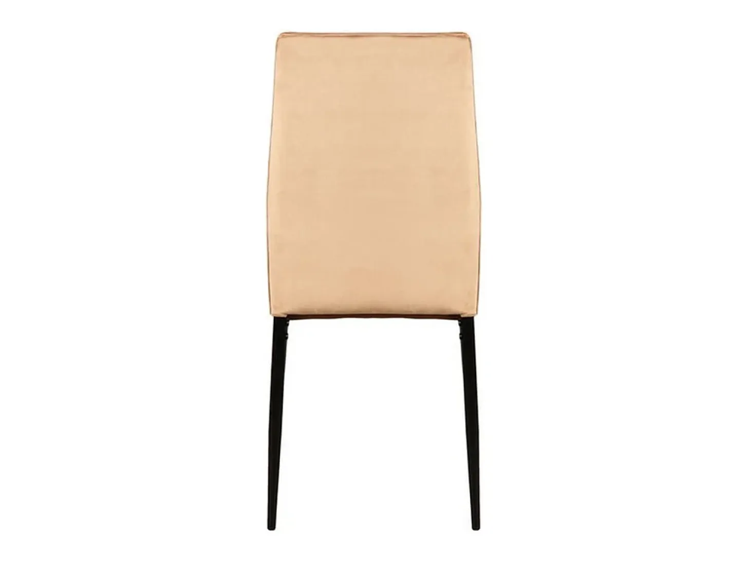 Silla de diseño Bator de terciopelo beige y metal negro