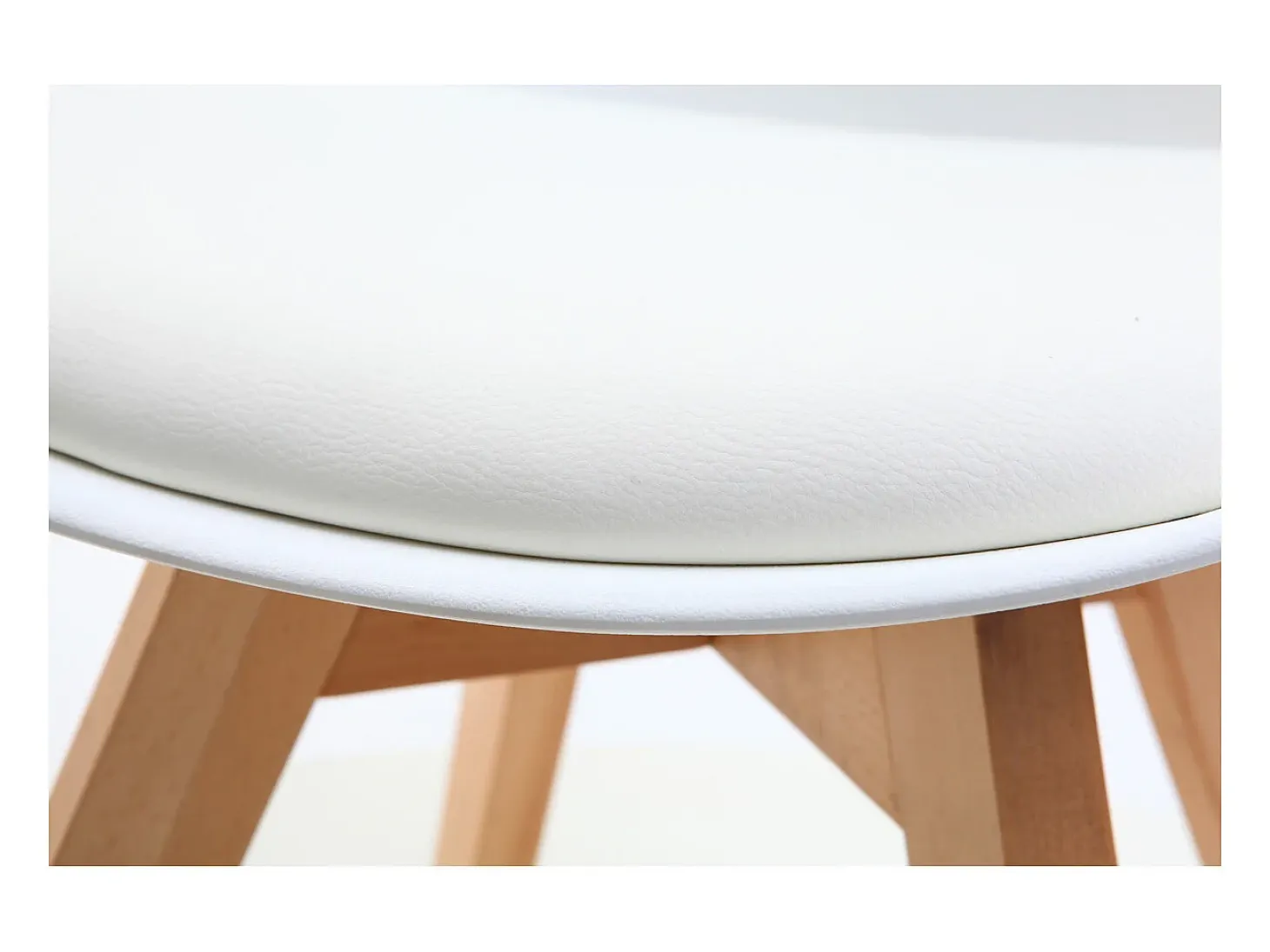 Silla de diseño blanco lote de 4 PAULINE