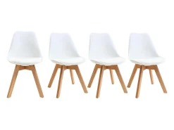 Silla de diseño blanco lote de 4 PAULINE