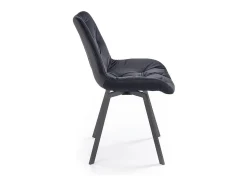Silla de diseño Brino tapizada en metal y terciopelo negro