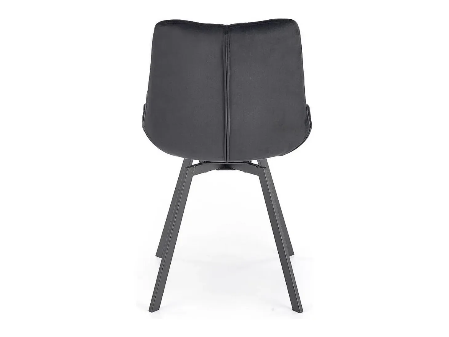 Silla de diseño Brino tapizada en metal y terciopelo negro