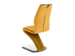 Silla de diseño de terciopelo amarillo con pata en U de metal negro VIDAR