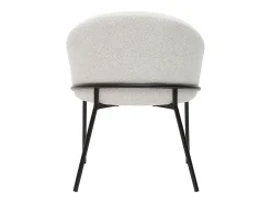 Silla de diseño de terciopelo chenilla beige y metal negro JENNA