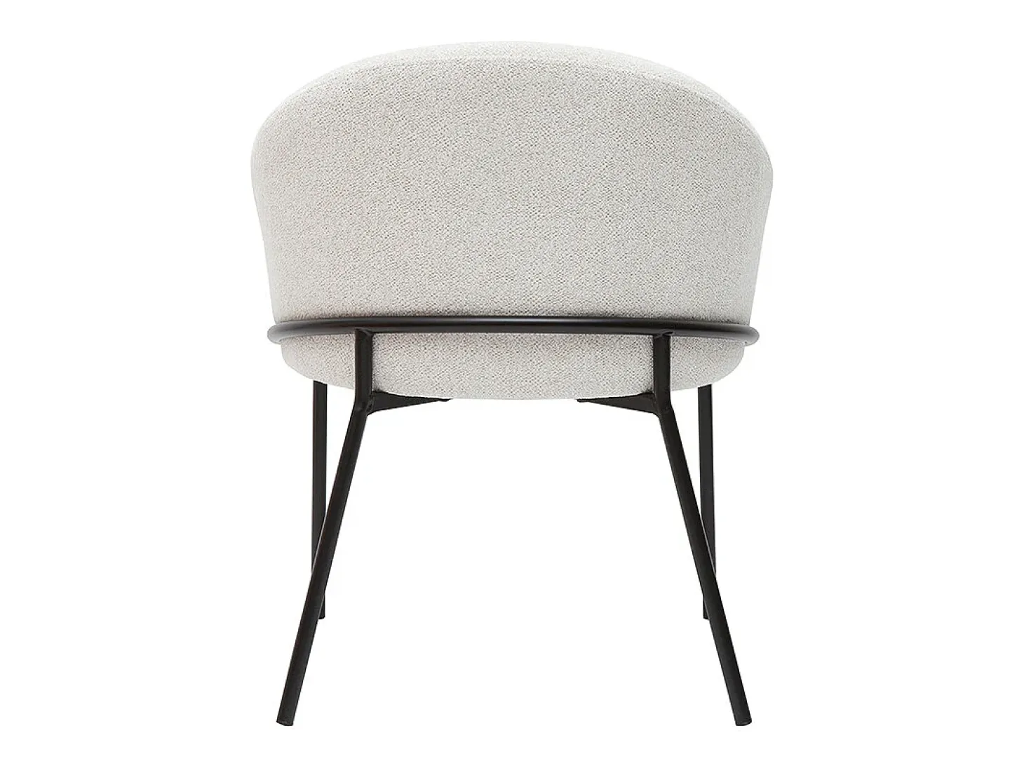 Silla de diseño de terciopelo chenilla beige y metal negro JENNA