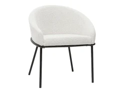 Silla de diseño de terciopelo chenilla beige y metal negro JENNA