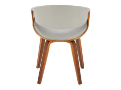 Silla de diseño en nogal y ecopiel gris Acebo