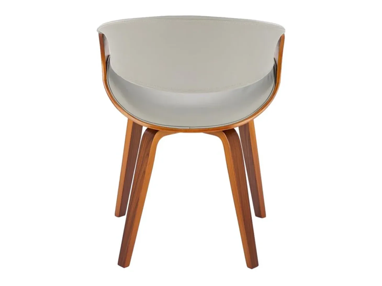 Silla de diseño en nogal y ecopiel gris Acebo