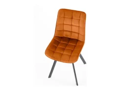 Silla de diseño en tejido canela con patas de metal Liberty negro