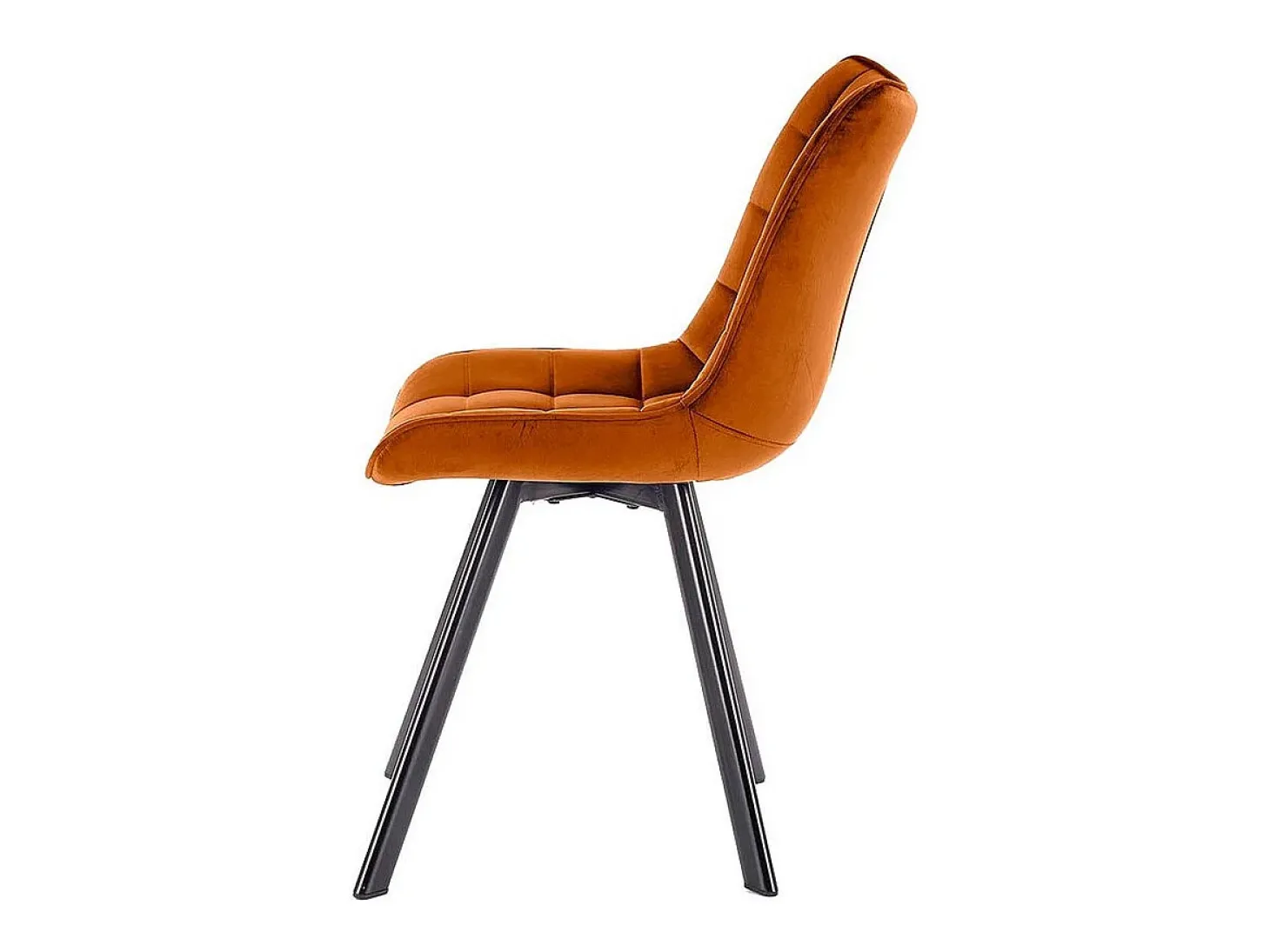 Silla de diseño en tejido canela con patas de metal Liberty negro