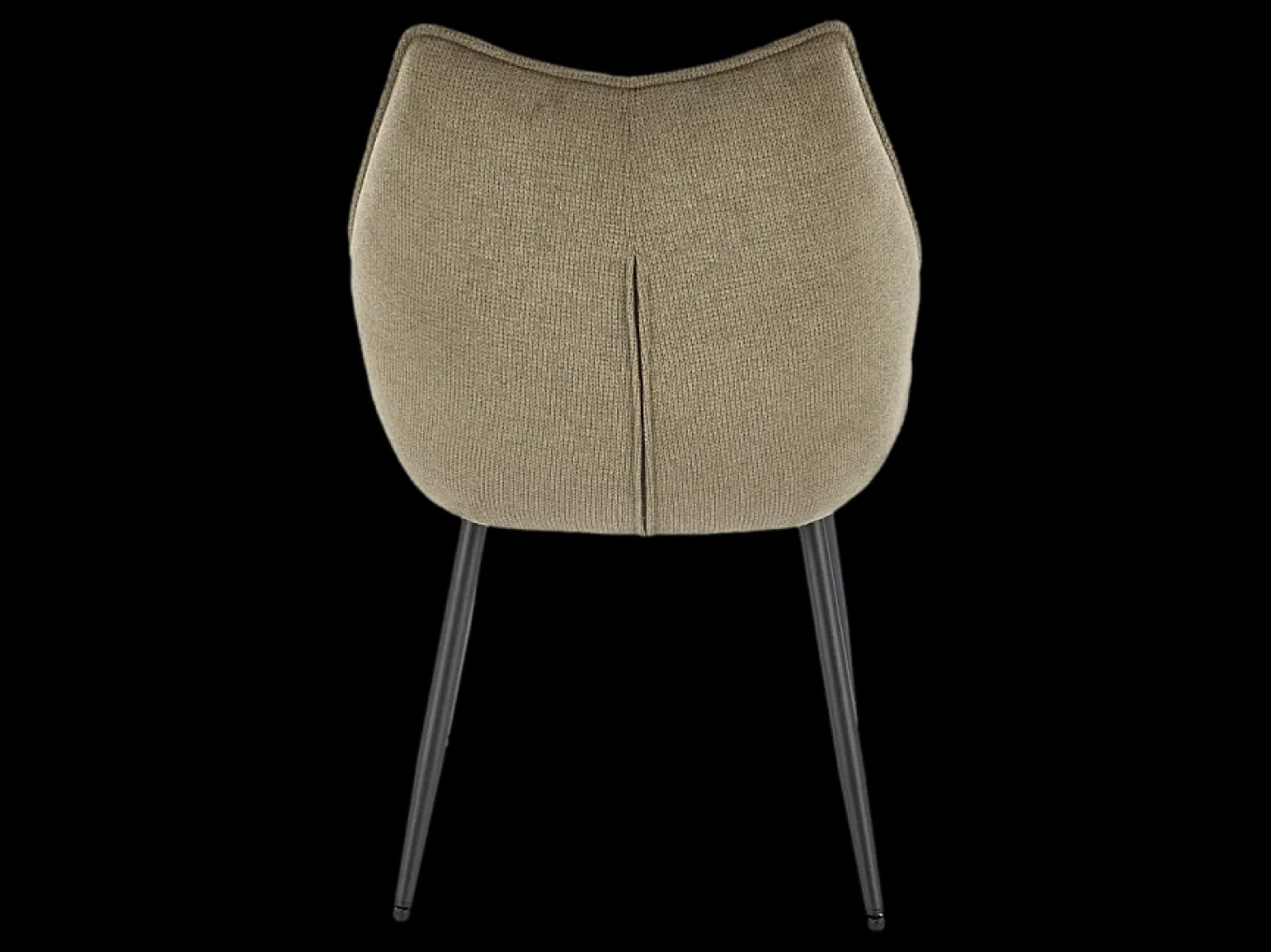 Silla de diseño en tejido verde oliva con patas de metal negro Ricardo