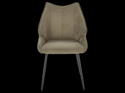 Silla de diseño en tejido verde oliva con patas de metal negro Ricardo