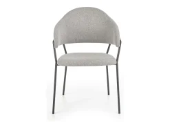 Silla de diseño en tejido gris claro y estructura de acero Cardiff negro