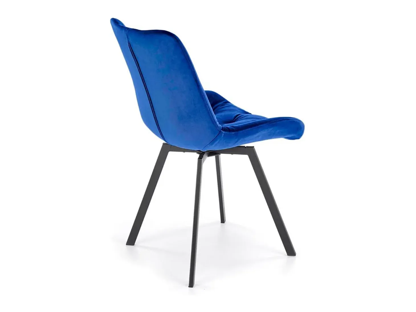 Silla de diseño giratoria de terciopelo azul Brino