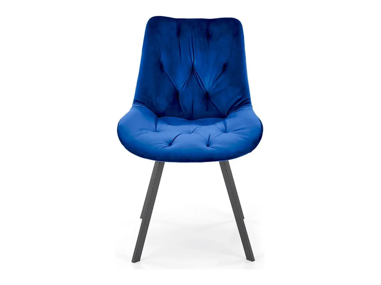 Silla de diseño giratoria de terciopelo azul Brino