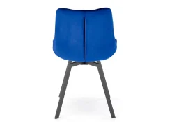 Silla de diseño giratoria de terciopelo azul Brino