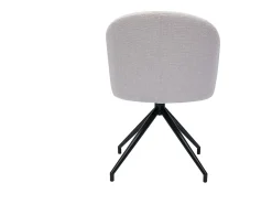 Silla de diseño giratoria 360° de terciopelo beige texturizado y metal negro VANITY