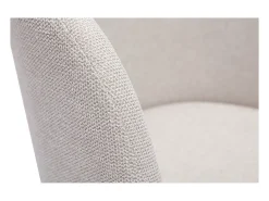 Silla de diseño giratoria 360° de terciopelo beige texturizado y metal negro VANITY