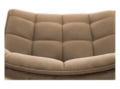 Silla de diseño Liberty de terciopelo beige con patas de metal negro