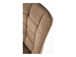 Silla de diseño Liberty de terciopelo beige con patas de metal negro