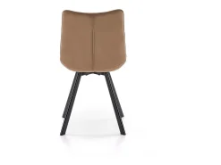 Silla de diseño Liberty de terciopelo beige con patas de metal negro