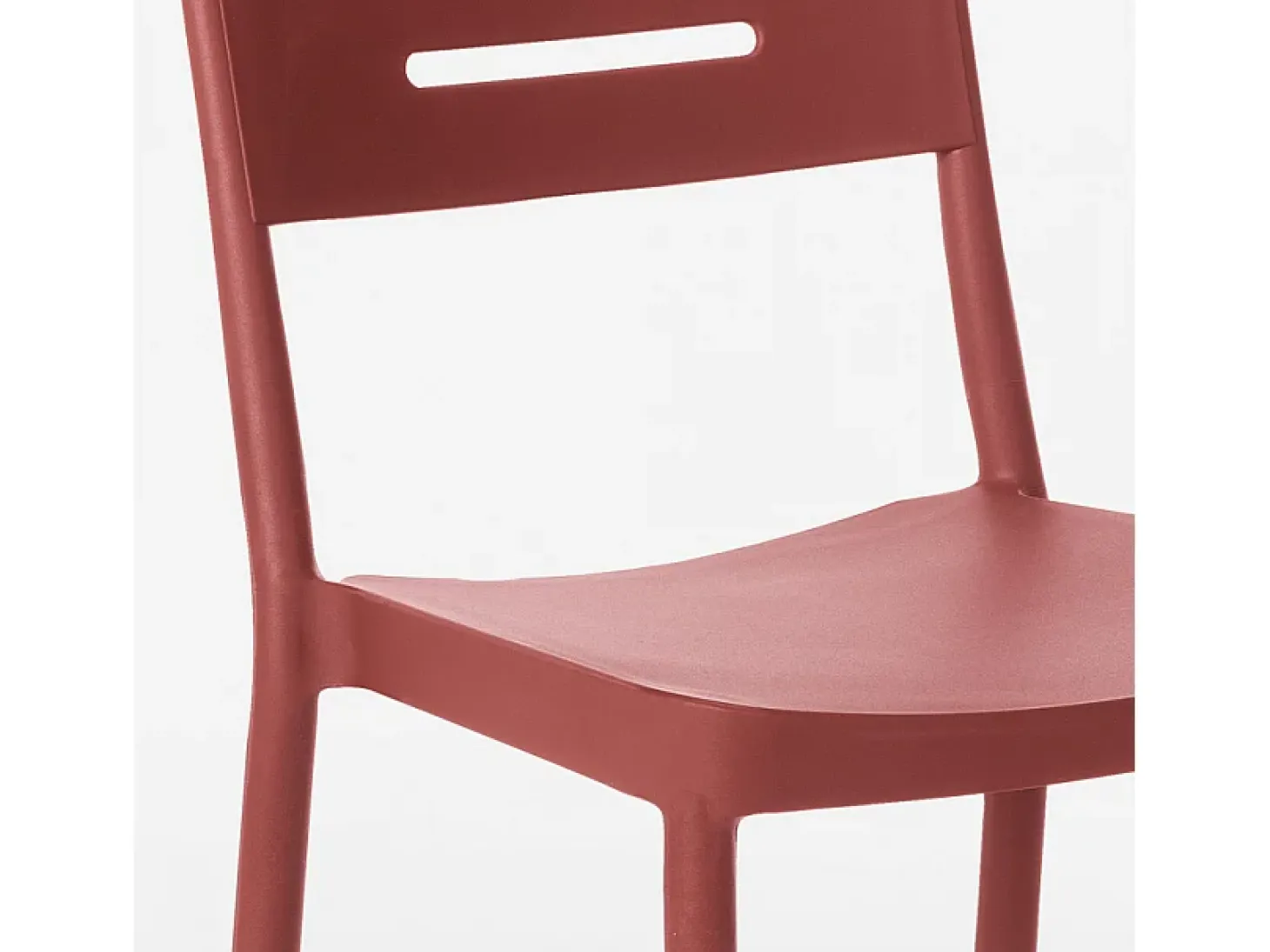 Silla de diseño moderno de polipropileno para bar, cocina, restaurante y jardín Mose - Rojo