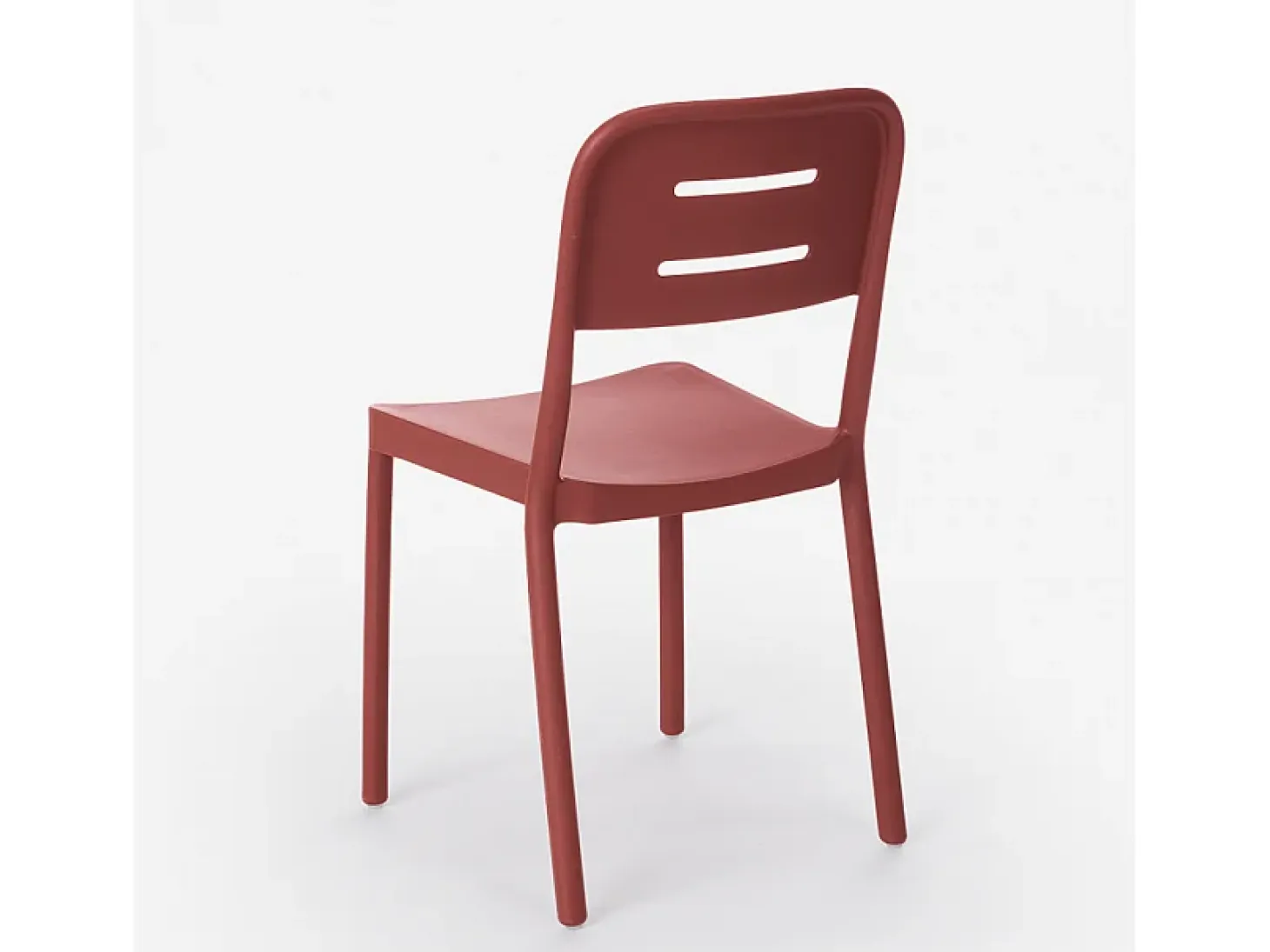 Silla de diseño moderno de polipropileno para bar, cocina, restaurante y jardín Mose - Rojo