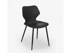 Silla de diseño moderno metal polipropileno restaurante comedor Ladysmith - Negro