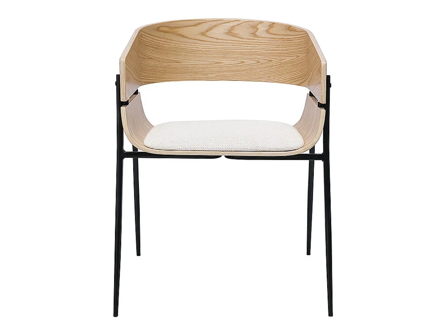 Silla de diseño negra y madera oscura WESS