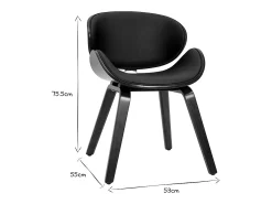 Silla de diseño negra y madera oscura WALNUT