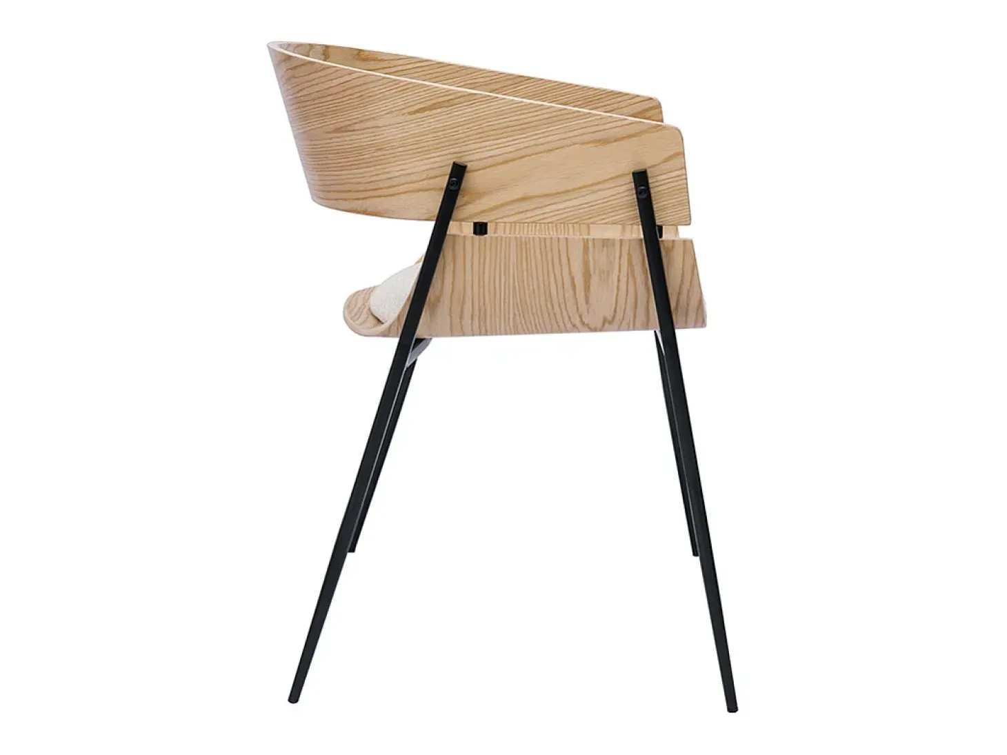 Silla de diseño negra y madera oscura WESS