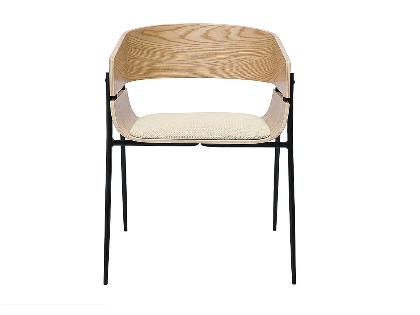 Silla de diseño negra y madera oscura WESS
