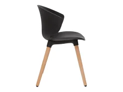 Silla de diseño negra y madera clara WING