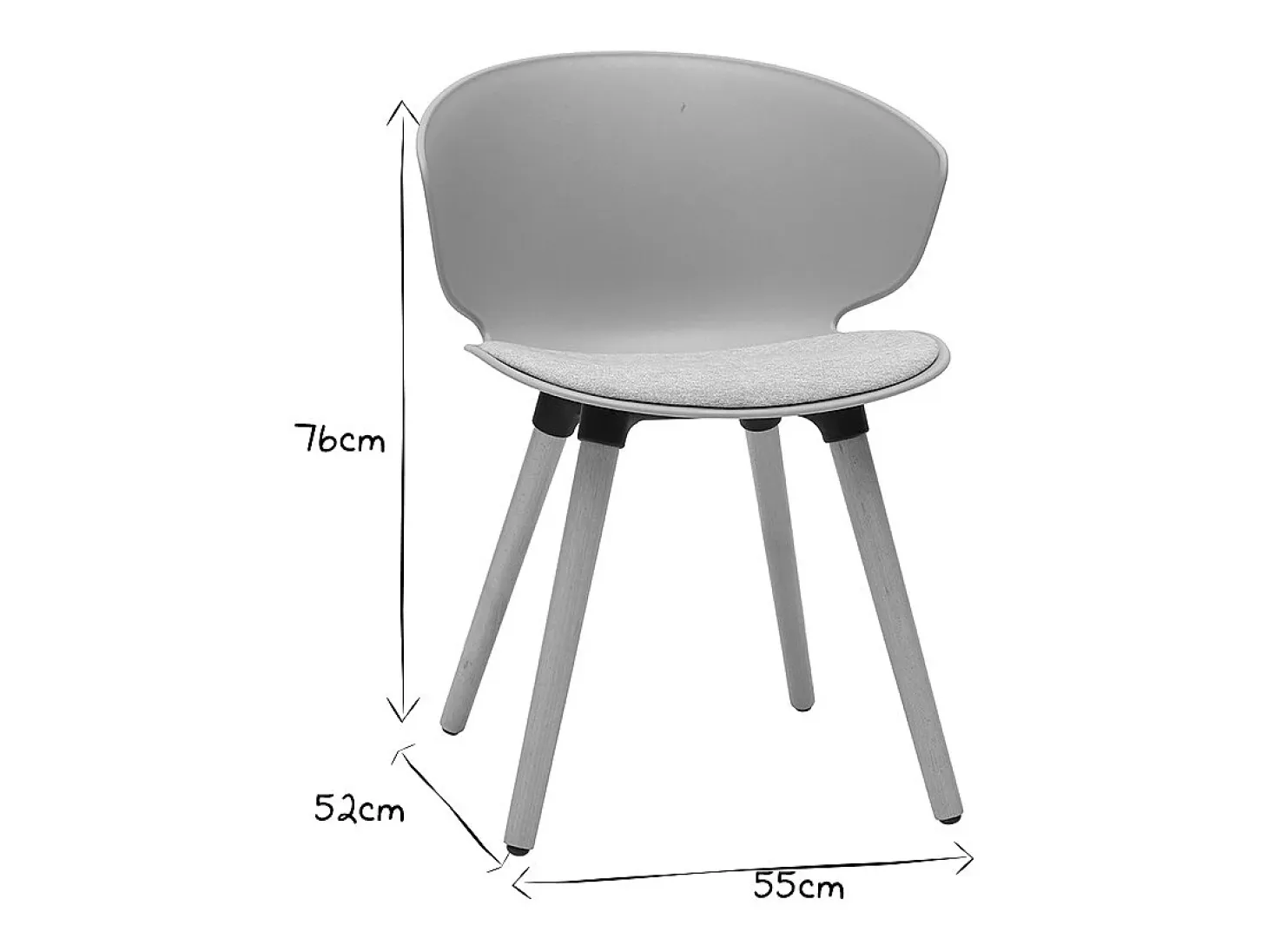 Silla de diseño negra y madera clara WING