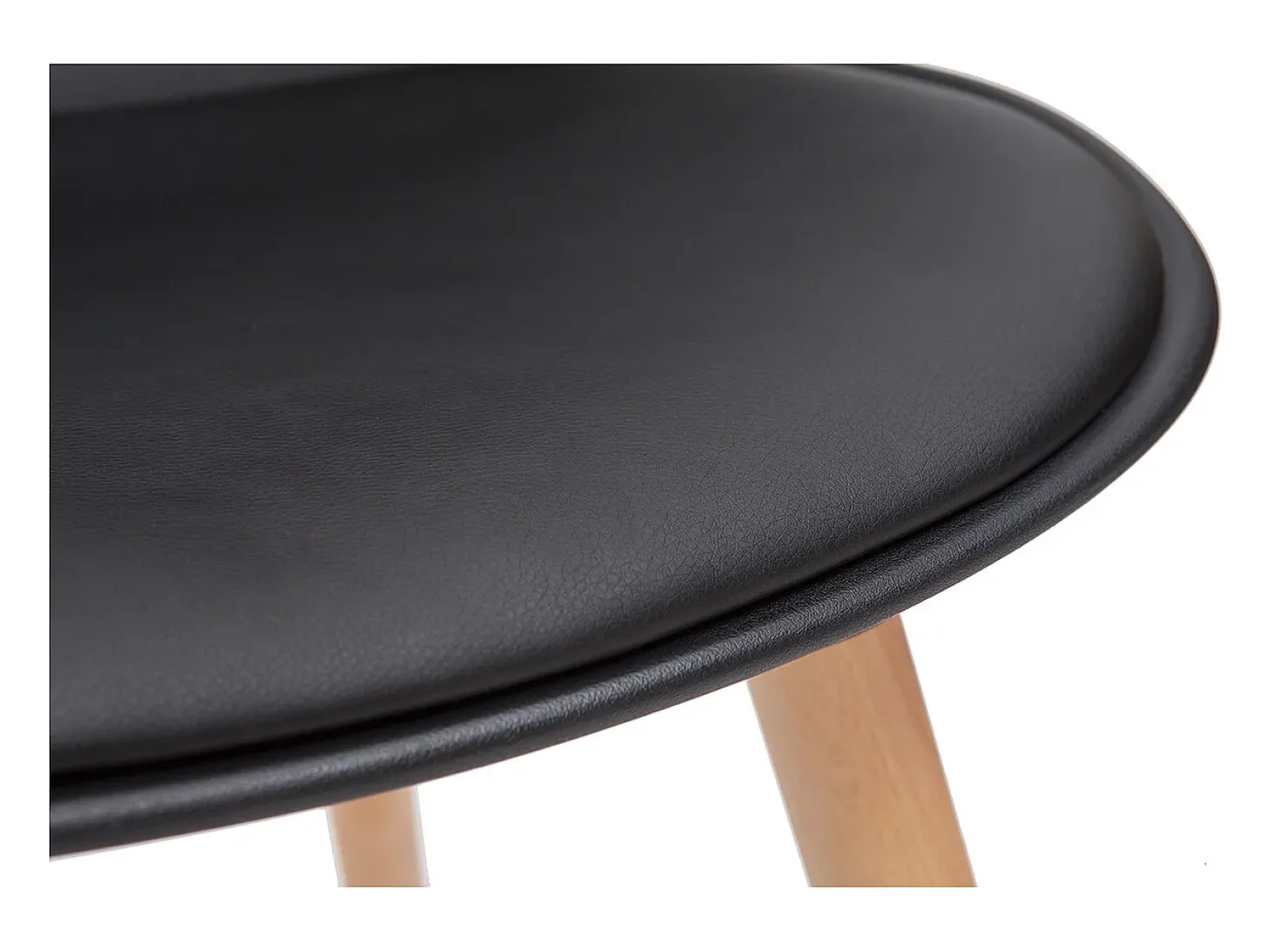 Silla de diseño negra y madera clara WING