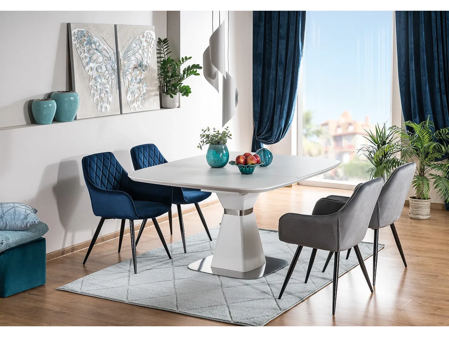 Silla de diseño Quito de terciopelo gris