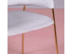 Silla de diseño tapizada en terciopelo y patas doradas - Cruiser - Gris